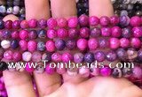 CAA2895 15 inches 6mm faceted round fire crackle agate beads wholesale