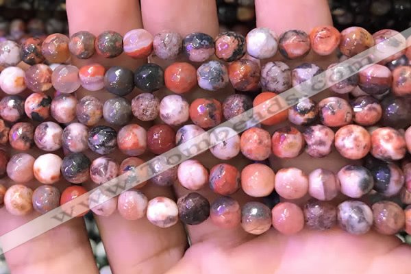 CAA2897 15 inches 6mm faceted round fire crackle agate beads wholesale
