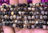 CAA2898 15 inches 6mm faceted round fire crackle agate beads wholesale