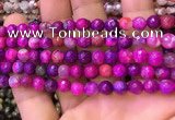 CAA2899 15 inches 6mm faceted round fire crackle agate beads wholesale