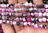 CAA2902 15 inches 6mm faceted round fire crackle agate beads wholesale