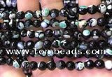 CAA2904 15 inches 6mm faceted round fire crackle agate beads wholesale