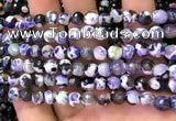 CAA2905 15 inches 6mm faceted round fire crackle agate beads wholesale