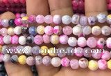 CAA2911 15 inches 6mm faceted round fire crackle agate beads wholesale