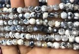 CAA2915 15 inches 6mm faceted round fire crackle agate beads wholesale