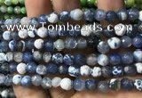 CAA2916 15 inches 6mm faceted round fire crackle agate beads wholesale