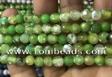 CAA2917 15 inches 6mm faceted round fire crackle agate beads wholesale