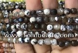 CAA2921 15 inches 6mm faceted round fire crackle agate beads wholesale