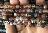 CAA2925 15 inches 6mm faceted round fire crackle agate beads wholesale