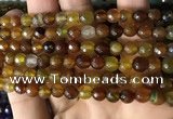 CAA2928 15 inches 6mm faceted round fire crackle agate beads wholesale