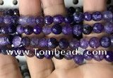 CAA2929 15 inches 6mm faceted round fire crackle agate beads wholesale