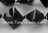 CAA293 15.5 inches 18*18*18mm black line agate gemstone beads