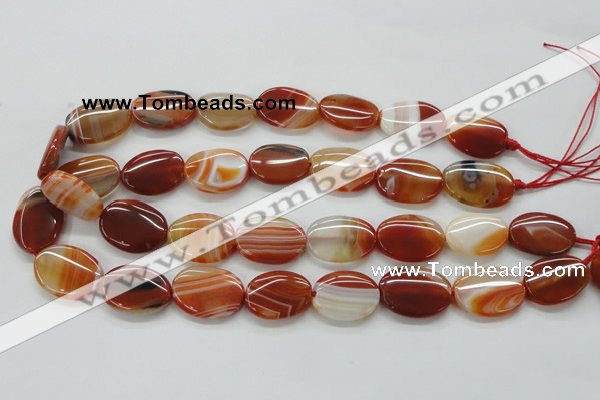 CAA295 15.5 inches 18*25mm oval red line agate gemstone beads