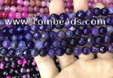 CAA2963 15 inches 8mm faceted round fire crackle agate beads wholesale