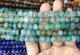 CAA2965 15 inches 8mm faceted round fire crackle agate beads wholesale