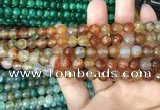 CAA2966 15 inches 8mm faceted round fire crackle agate beads wholesale