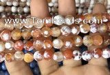 CAA2982 15 inches 8mm faceted round fire crackle agate beads wholesale