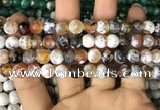 CAA2986 15 inches 8mm faceted round fire crackle agate beads wholesale
