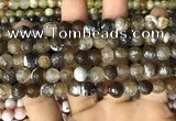 CAA2987 15 inches 8mm faceted round fire crackle agate beads wholesale