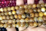 CAA2989 15 inches 8mm faceted round fire crackle agate beads wholesale