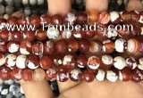 CAA2990 15 inches 8mm faceted round fire crackle agate beads wholesale