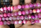 CAA2994 15 inches 8mm faceted round fire crackle agate beads wholesale