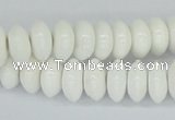 CAA30 15.5 inches 6*12mm rondelle white agate gemstone beads