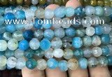 CAA3005 15 inches 8mm faceted round fire crackle agate beads wholesale