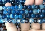 CAA3009 15 inches 8mm faceted round fire crackle agate beads wholesale