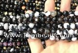 CAA3012 15 inches 8mm faceted round fire crackle agate beads wholesale