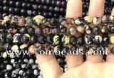 CAA3014 15 inches 8mm faceted round fire crackle agate beads wholesale