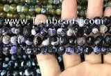 CAA3016 15 inches 8mm faceted round fire crackle agate beads wholesale