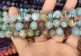 CAA3040 15 inches 10mm faceted round fire crackle agate beads wholesale