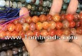 CAA3042 15 inches 10mm faceted round fire crackle agate beads wholesale