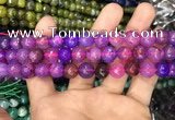CAA3043 15 inches 10mm faceted round fire crackle agate beads wholesale