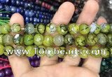 CAA3044 15 inches 10mm faceted round fire crackle agate beads wholesale