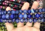 CAA3045 15 inches 10mm faceted round fire crackle agate beads wholesale