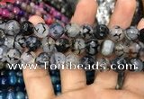 CAA3049 15 inches 10mm faceted round fire crackle agate beads wholesale