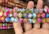 CAA3054 15 inches 10mm faceted round fire crackle agate beads wholesale