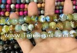 CAA3062 15 inches 10mm faceted round fire crackle agate beads wholesale