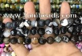 CAA3063 15 inches 10mm faceted round fire crackle agate beads wholesale