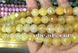 CAA3067 15 inches 10mm faceted round fire crackle agate beads wholesale