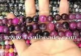 CAA3069 15 inches 10mm faceted round fire crackle agate beads wholesale