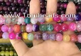 CAA3070 15 inches 10mm faceted round fire crackle agate beads wholesale