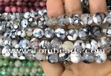 CAA3071 15 inches 10mm faceted round fire crackle agate beads wholesale