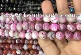 CAA3075 15 inches 10mm faceted round fire crackle agate beads wholesale