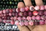 CAA3076 15 inches 10mm faceted round fire crackle agate beads wholesale