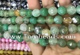 CAA3077 15 inches 10mm faceted round fire crackle agate beads wholesale