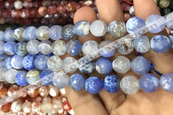 CAA3078 15 inches 10mm faceted round fire crackle agate beads wholesale