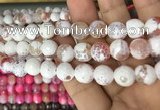 CAA3082 15 inches 10mm faceted round fire crackle agate beads wholesale